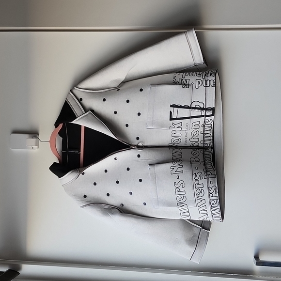 Panura Studio Neoprene Text Polka Dot Jacket - Picture 1 of 7
